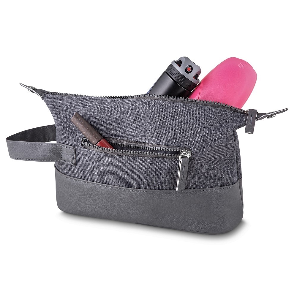 NECESSAIRE EM NYLON C/ DET. EM COURO SINTETICO 13987